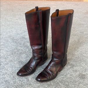 Custom Lucchese Burgundy Leather Boots